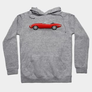 Jaguar E Type Roadster Carmen Red Hoodie